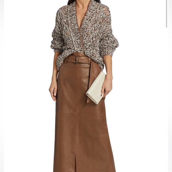 Brunello Cucinelli Leather Maxi Skirt - Picture 5 of 13